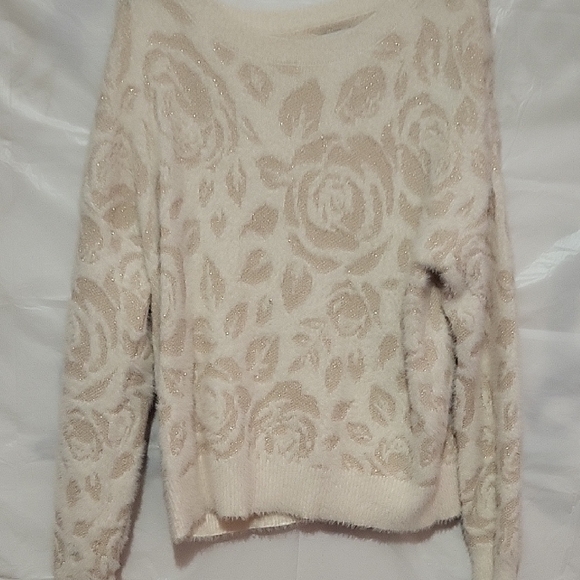 Laura Ashley Cream Floral Women's Sweater - Picture 1 of 8
